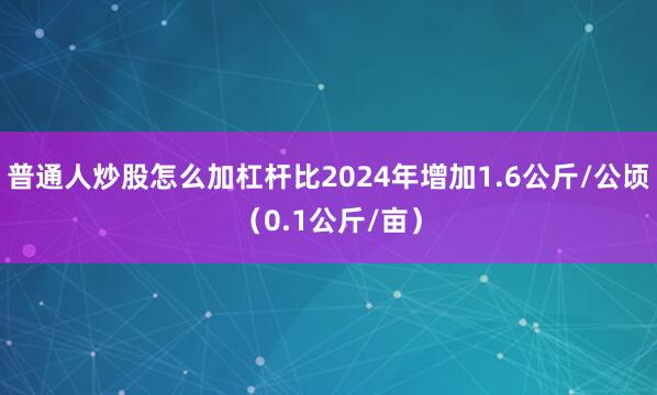 普通人炒股怎么加杠杆比2024年增加1.6公斤/公顷（0.1公斤/亩）