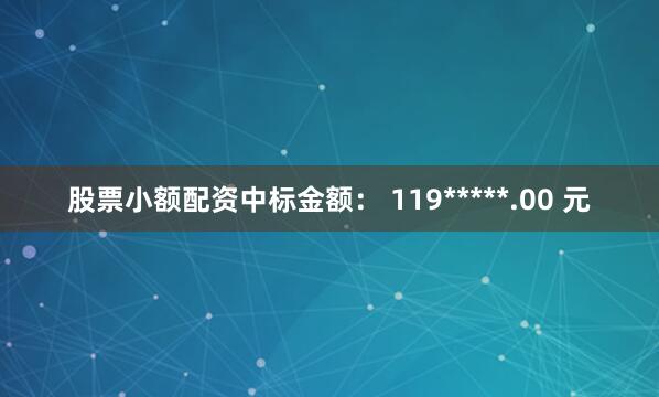 股票小额配资中标金额： 119*****.00 元
